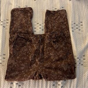 Vintage Lauren Ralph Lauren Floral Brown Denim Pants
